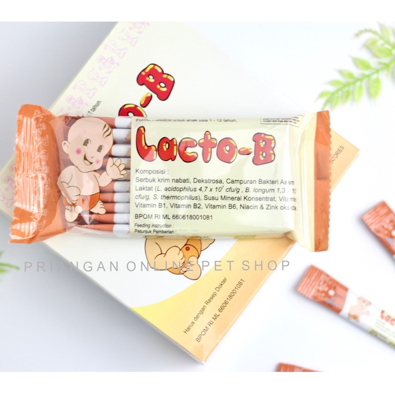 Lacto-B Probiotic 1 gr Sachet Obat Diare Sembelit Kucing Kitten/dewasa Lacto B