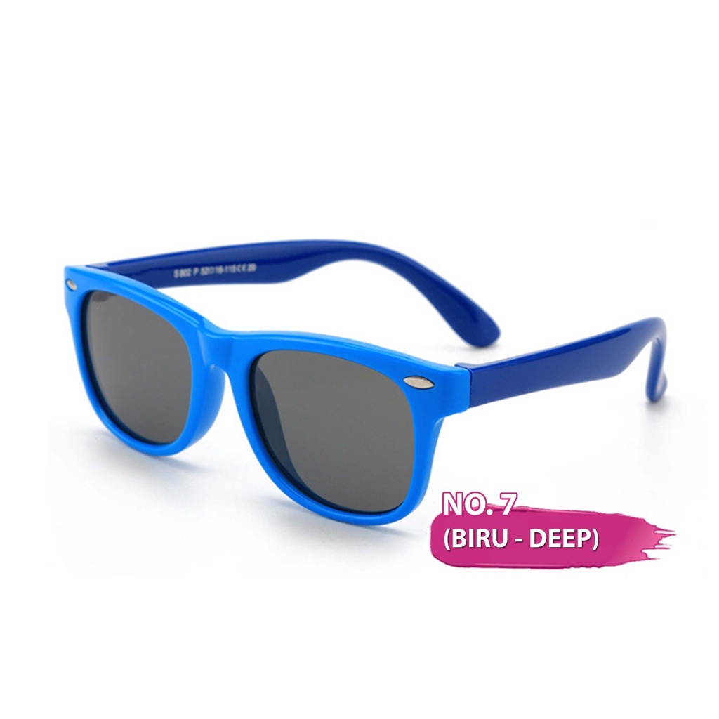 Kacamata Anak - UV400/Polarized - Flexible Sunglasses-biru deep
