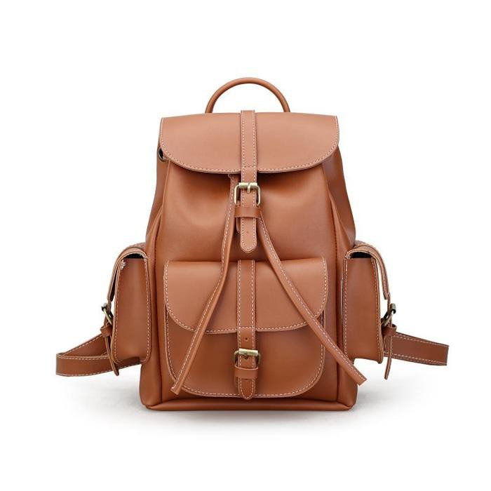 Tas Backpack Serut Cewek Fashion  Brown Coklat EL200920