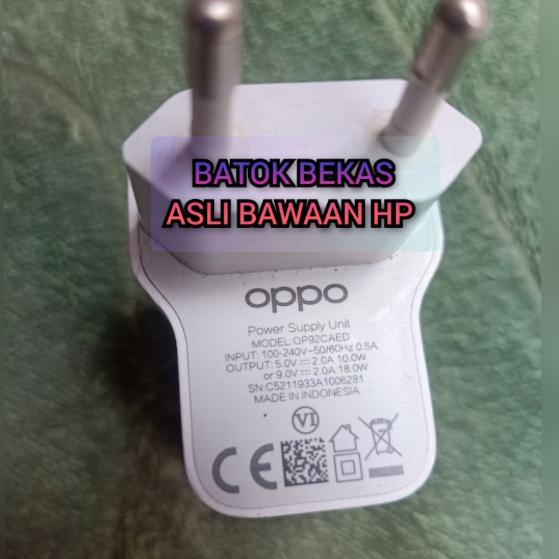 BATOK CHARGER OPPO RENO 4F | A92 | A52 | A53 | A54 | A33 ASLI BAWAAN HP