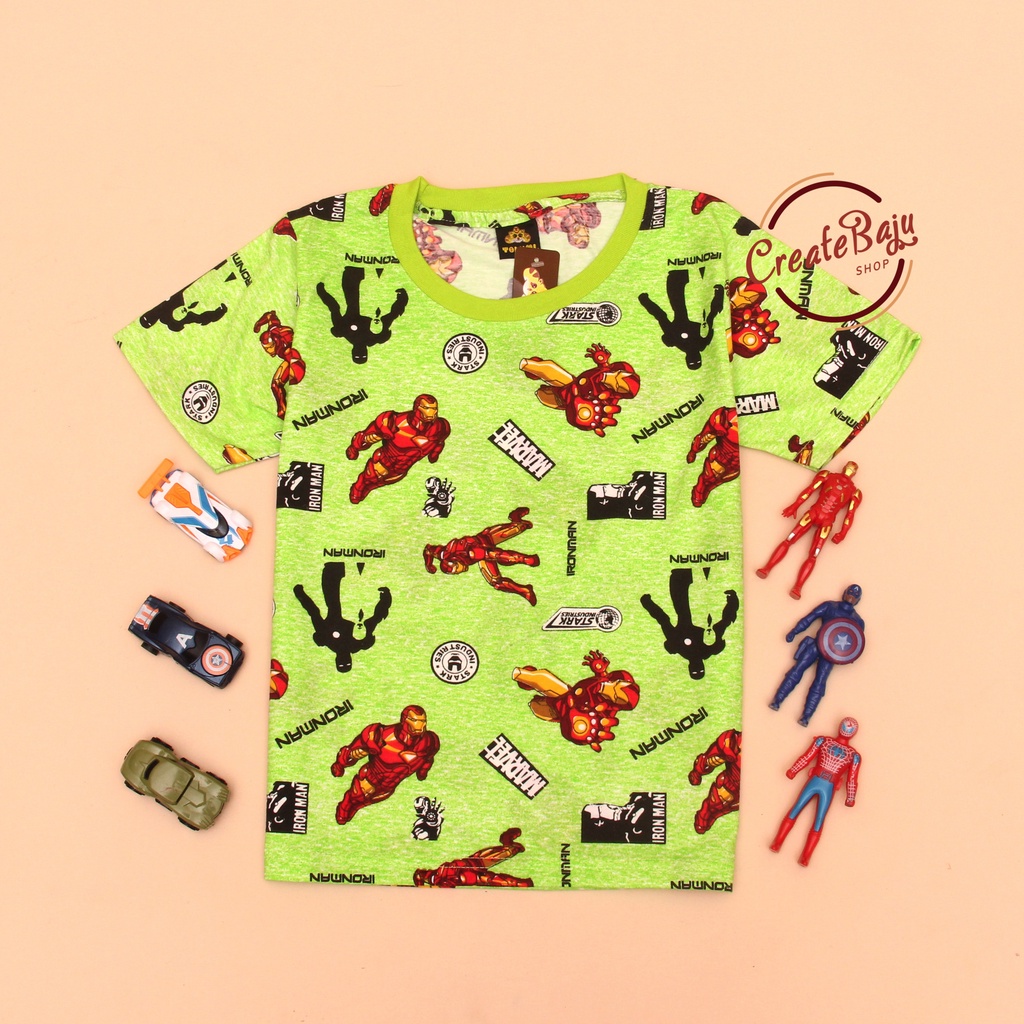 KAOS ANAK LAKI IRONMAN 1-7 TAHUN BAJU ATASAN ANAK LAKI FASHION TERMURAH BAHAN KATUN