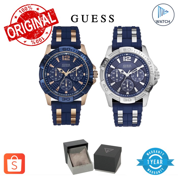 GUESS ORIGINAL - GARANSI JAM TANGAN PRIA RUBBER STRAP CHRONOGRAPH W0366G2 W0366G4