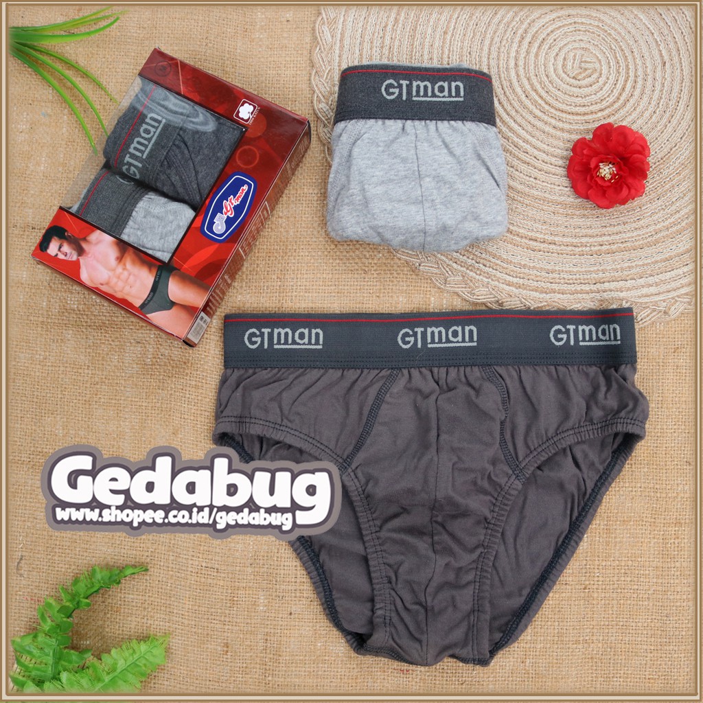 2 Pcs - CD Pria GT man GTM 01 / GTM-1 | Celana dalam pria Karet Boxer | Gedabug