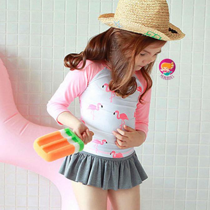 Terlaris Baju Renang Anak/ Bayi/ Bikini Anak/ Bayi Flamingo Sleeve