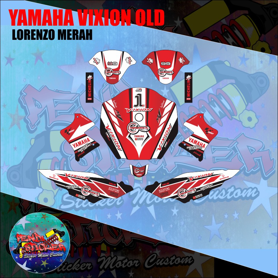 DECAL STICKER YAMAHA VIXION TECH 3 MERAH II