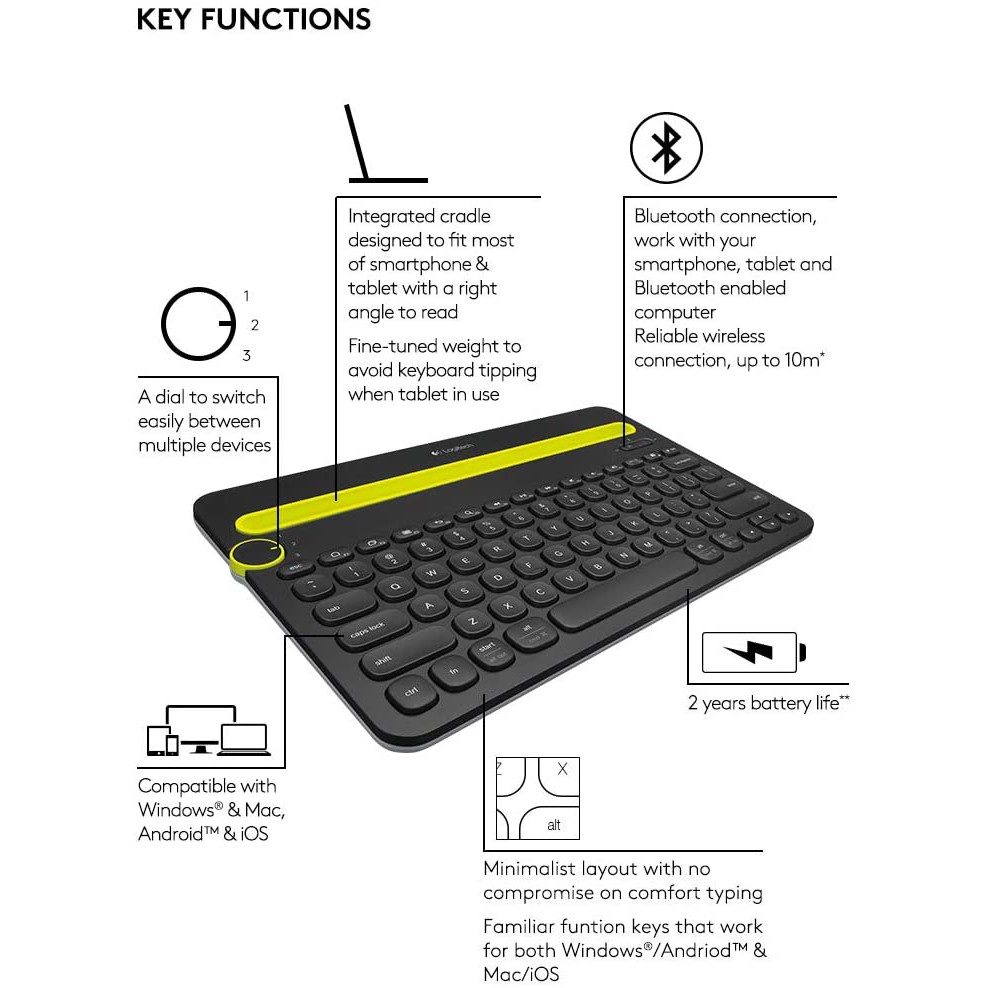 KEYBOARD WIRELESS LOGITECH K480 (GARANSI RESMI)