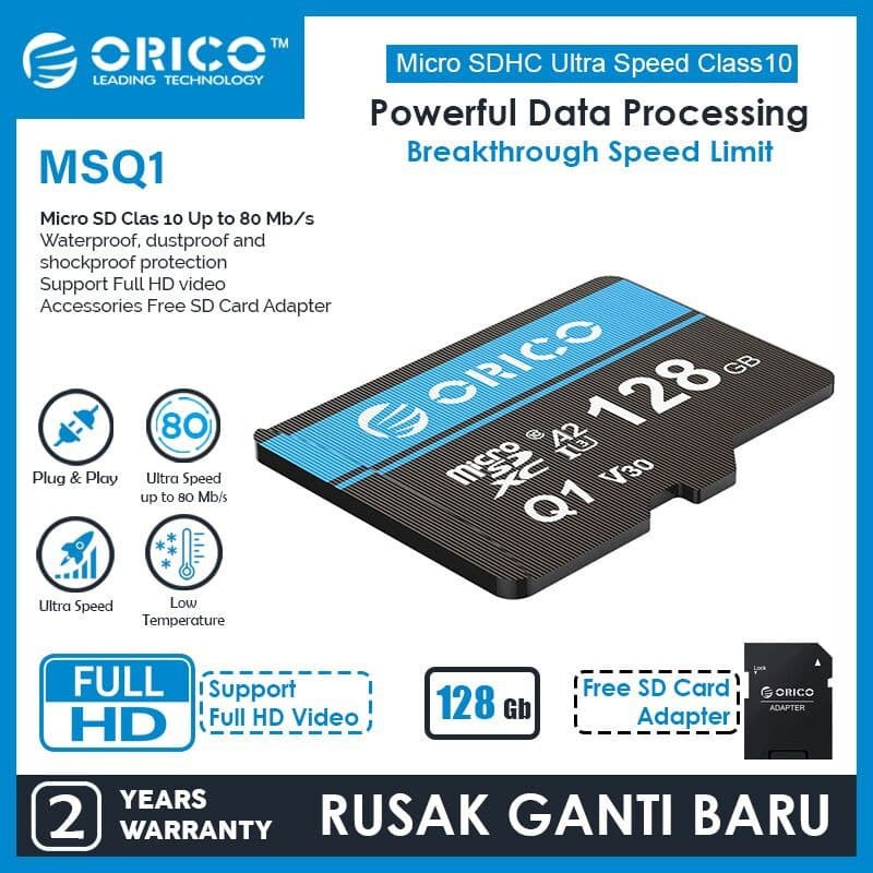 Micro sd orico 128gb flash card 4k adapter msq1-128gb - Memory card tf sdhc class 10