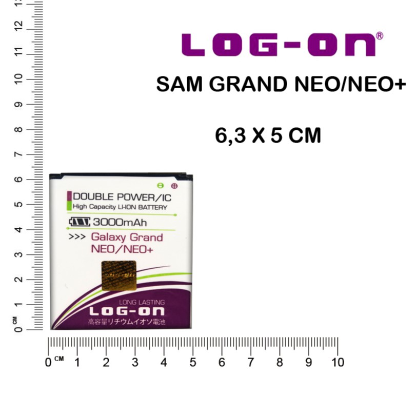 BATERAI LOG-ON SAMSUNG GALAXY GRAND NEO i9060 / GRAND NEO PLUS i9060i DOUBLE POWER BATTERY LOGON BAT