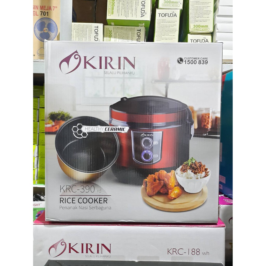 Kirin Rice Cooker / Magic Com Ceramic 2 Liter KRC-390 RD RED 2L