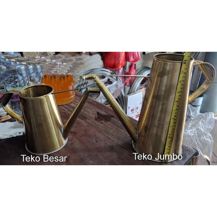 Paket Teko Teh Kopi Kuningan JUMBO + 1 pcs Saringan Tembaga Kuningan Warung kopi Warkop
