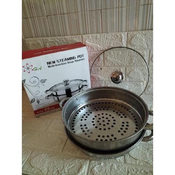 (MURAH) Panci Steamer Kukus Stainless 2 tingkat / Panci Steamer / Panci Siomay