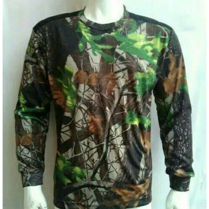 SKD KAOS LORENG CAMO LENGAN PANJANG