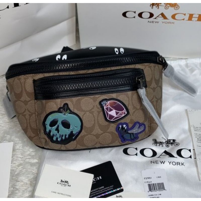 DISNEY X COACH TERRAIN BELT BAG IN SIGNATURE CANVAS WITH SNOW WHITE AND THE SEVEN DWARFS PATCHES