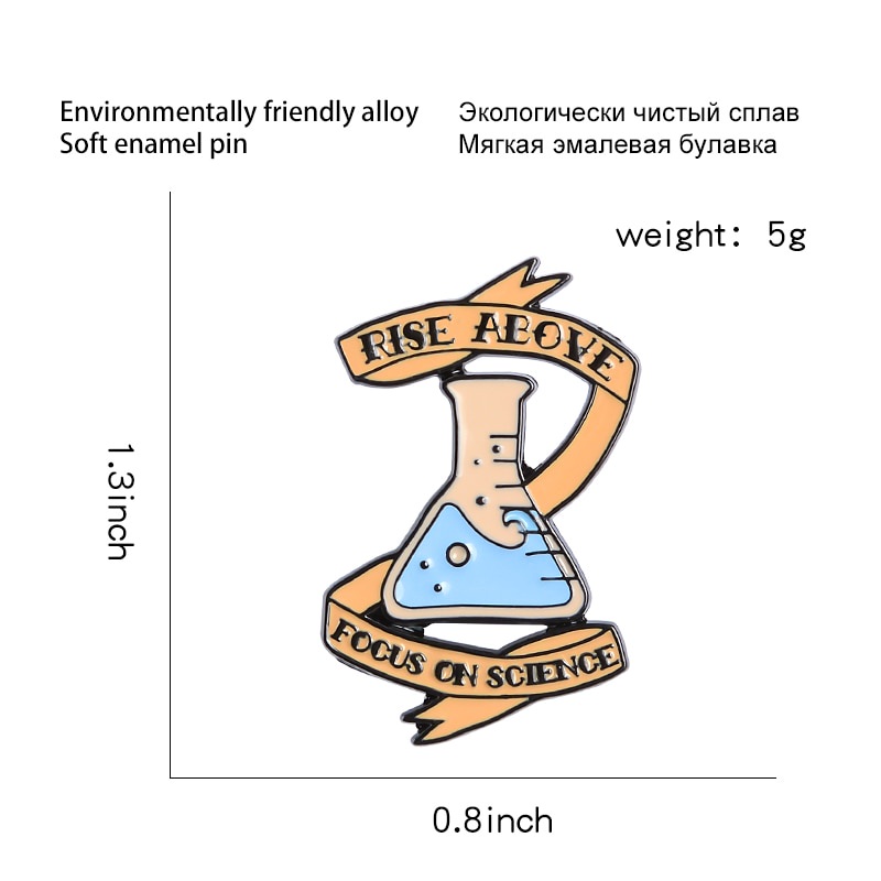 Bros Pin Enamel Bentuk Gelas Kimia Ahum Science Untuk Pria / Wanita