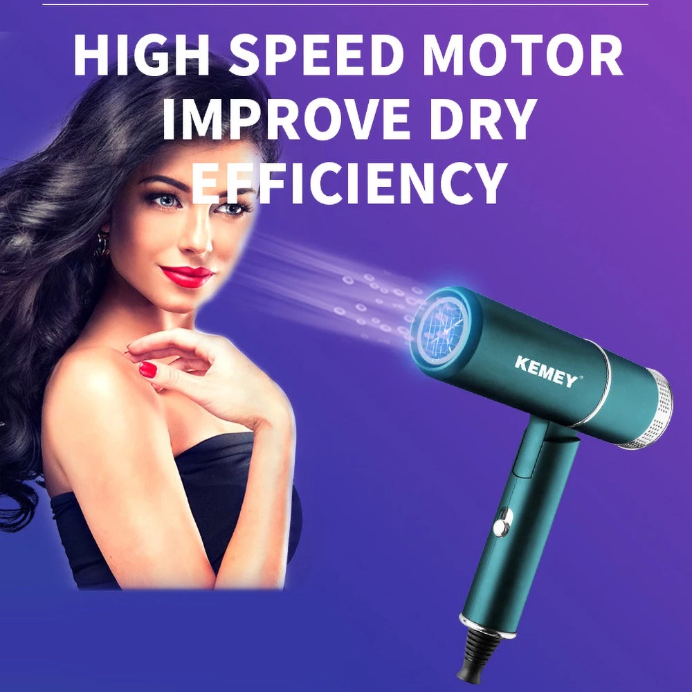 Kemey KM-9825 Travel Hair Dryer 2 IN 1 Pengering Rambut