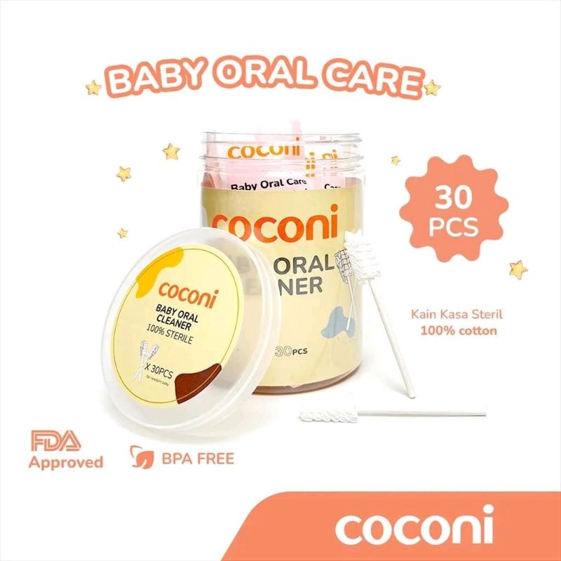 Coconi Baby Oral Cleaner Stick / Kain Kasa Steril Pembersih Mulut Bayi