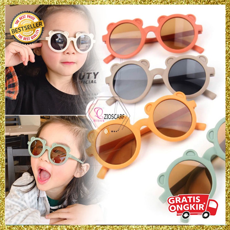 Kacamata Anak Laki Laki Perempuan Korea Bulat Motif Beruang Fashion anak kualitas terbaik KCM1