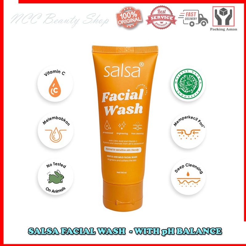 * NCC * Salsa Facial Wash Gentle And Mild Normal To Sensitive Face Wash Skin Pembersih Wajah - Netto 100 ml