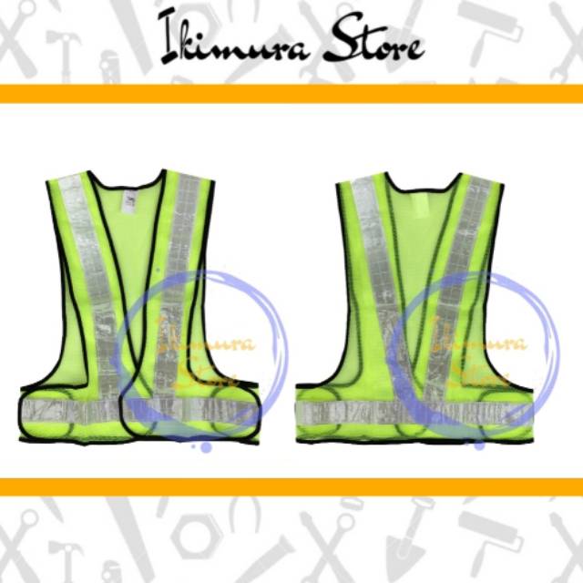 Baju Rompi Jaring V Light Hijau-Putih / Orange-Kuning / Safety Vest / Baju Rompi Proyek