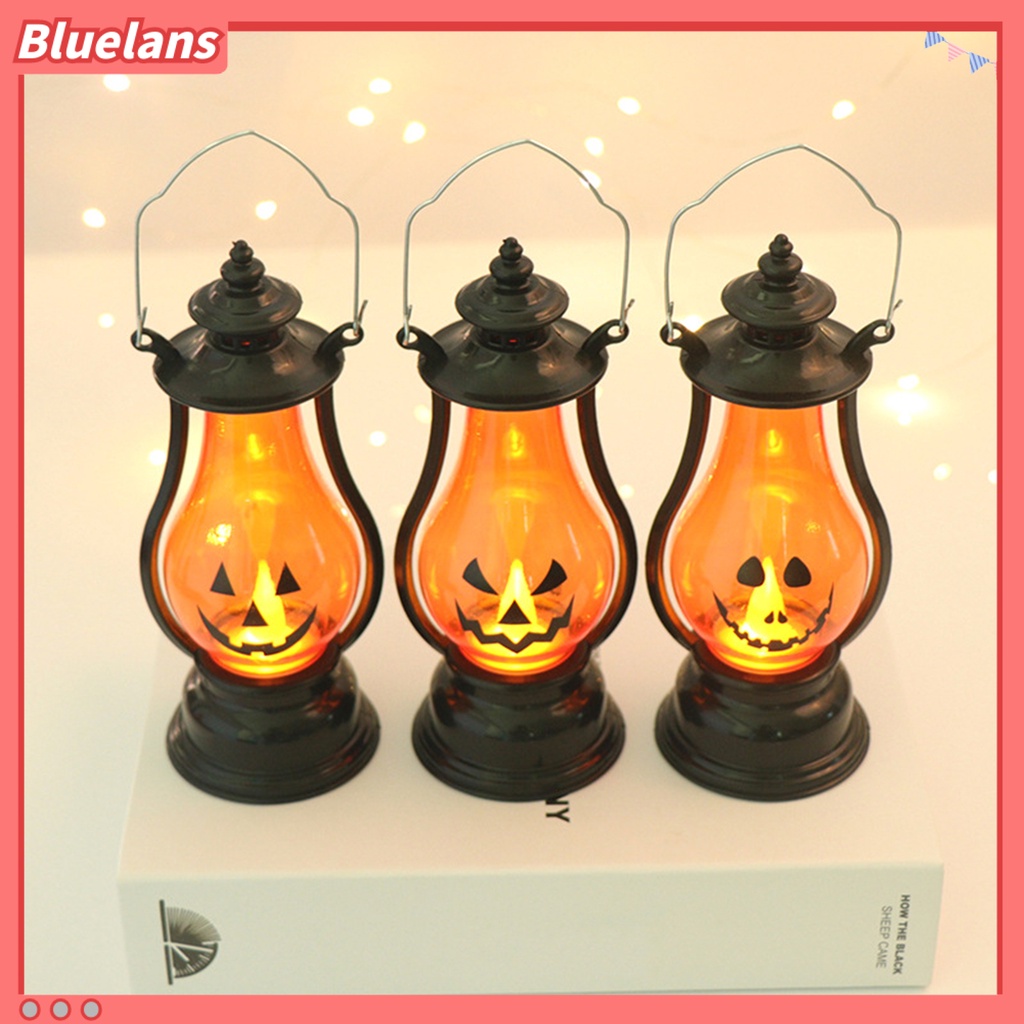 (In Stock) Lampu Lentera LED Bentuk Labu Halloween Tenaga Baterai Anti Air Untuk Dekorasi