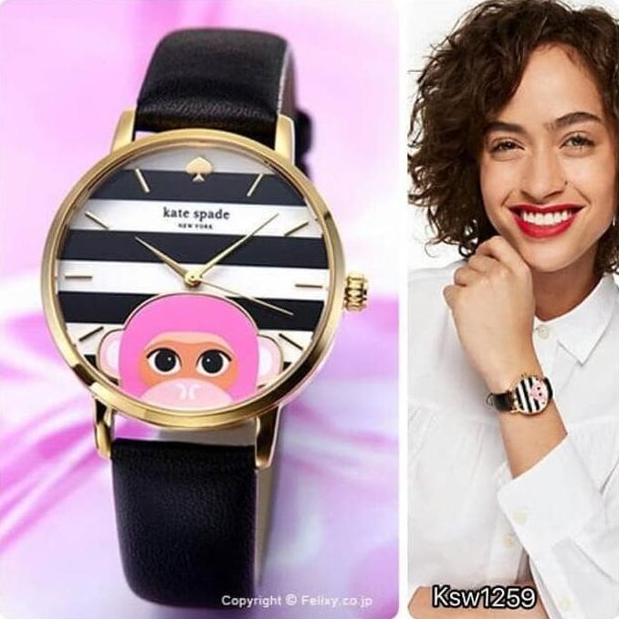 Kate Spade Women Watch Black Leather Strap KSW1259