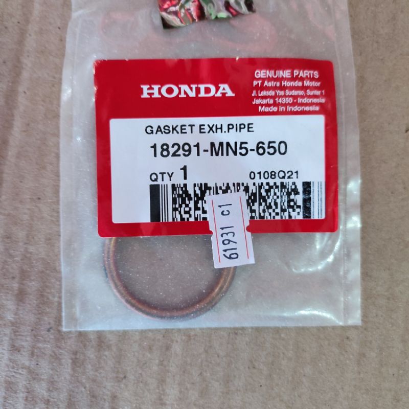 Gasket Exh Pipe 18291-MN5-651 Paking Perpak Cincin Knalpot ORI Honda CB GL Tiger Megapro CB 150 R Ve
