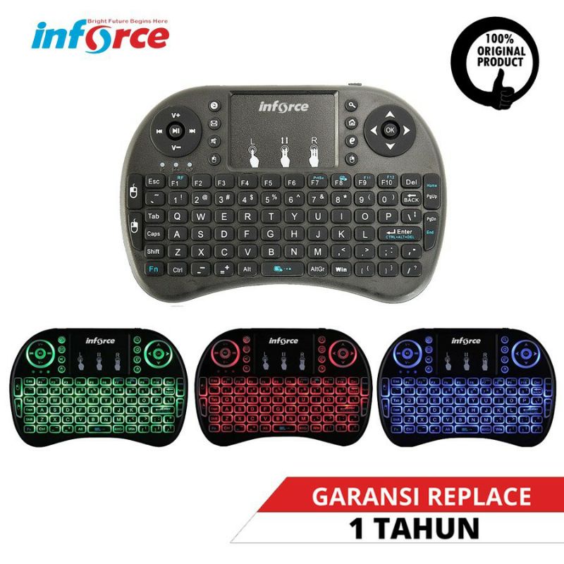 KEYBOARD MINI WIRELESS TOUCHPAD INFORCE I8 INFORCE MINI KEYBOARD I8 WIRELESS TOUCH PAD STANDARD/ BACKLIT HANDHELD - STANDARD - KEYBOARD SMART TV