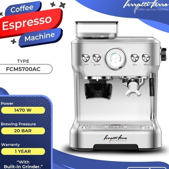 Ferratti Ferro FCM-5700AC Mesin Kopi Espresso dengan Grinder Kopi Ferratti ferro