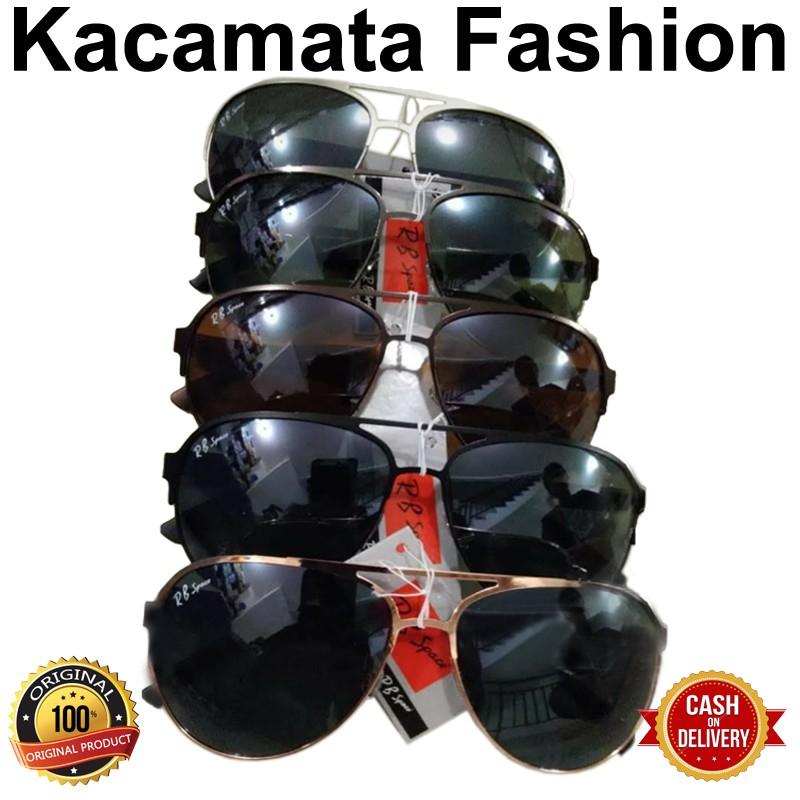 Kacamat Hitam Kacamata Pria Wanita Aviator Sunglasses Kacamata Fashion Kaca mata Anti UV