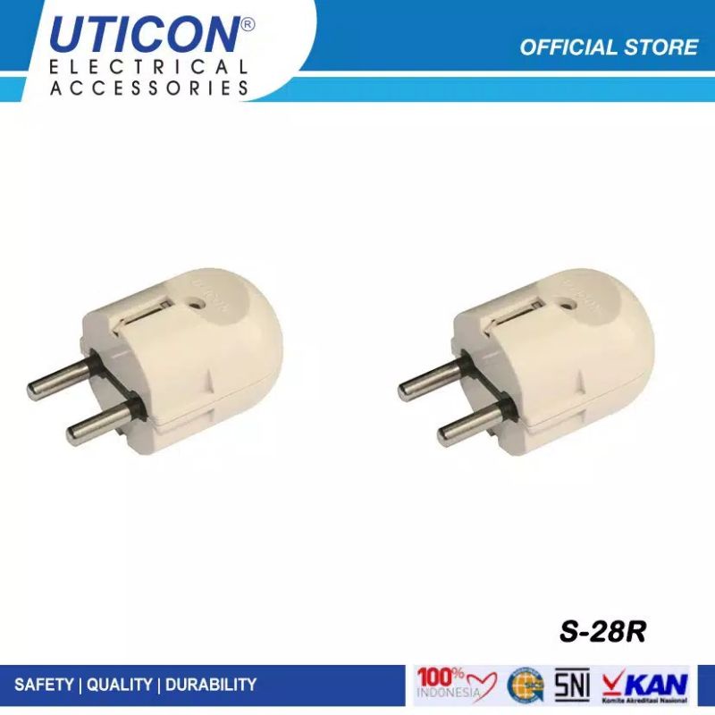 UTICON S-28R STEKER ARDE  BULAT colokan listrik s28R s 28R