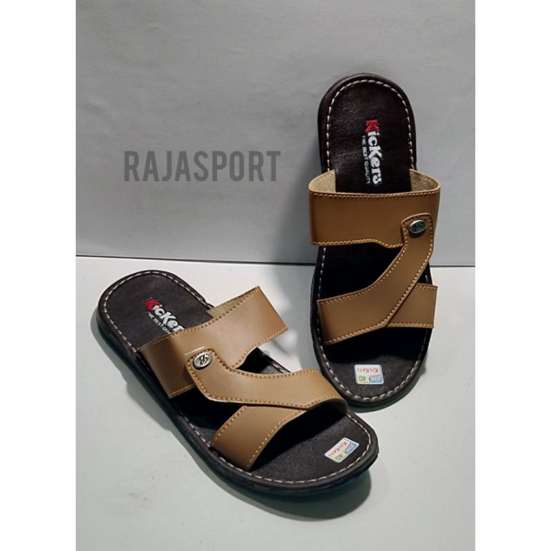 Sandal Pria Kickres Slop / Sandal Pria Keren / Sandal Kulit Sintetis / Sandal Slop / Sandal Pria