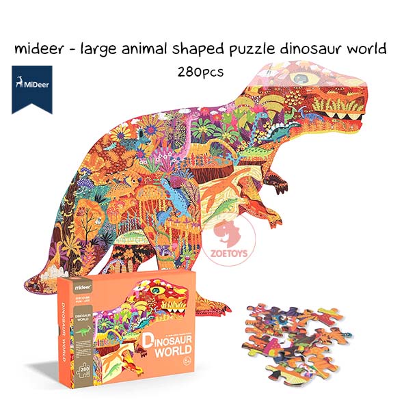 Zoetoys Mideer - Large Animal Shaped Puzzle Dinosaur World Elephant Dream 280 pcs | Mainan Edukasi Anak