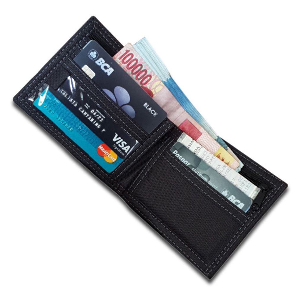 SERBA 8000!! Dompet Kulit Lipat Dua Dompet Pria Pendek Kulit Sintetis Model Bifold Dompet temurah - Coffee