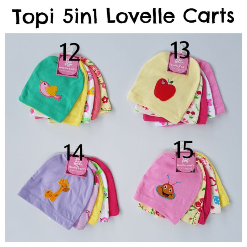 Topi Bayi Baru Lahir Newborn Baby Hat 5in1 Isi 5 pcs