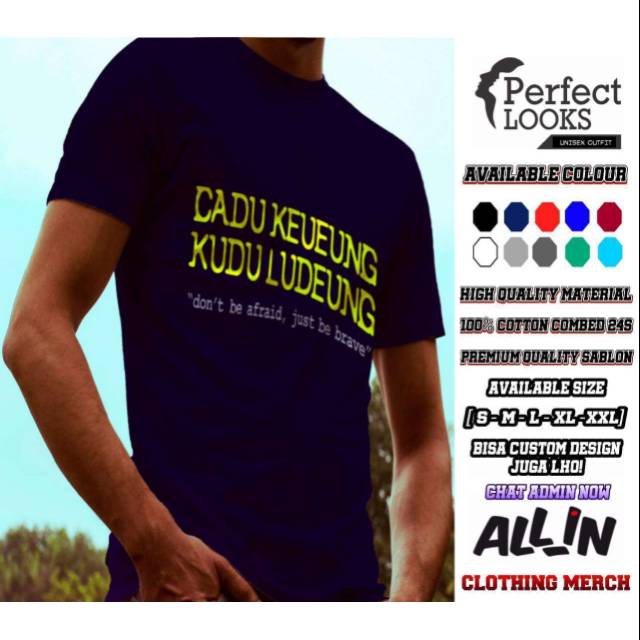 KAOS DISTRO SUNDA CADU KEUENG KUDU LUDEUNG BAJU SUNDA PRIA NAVY KEREN