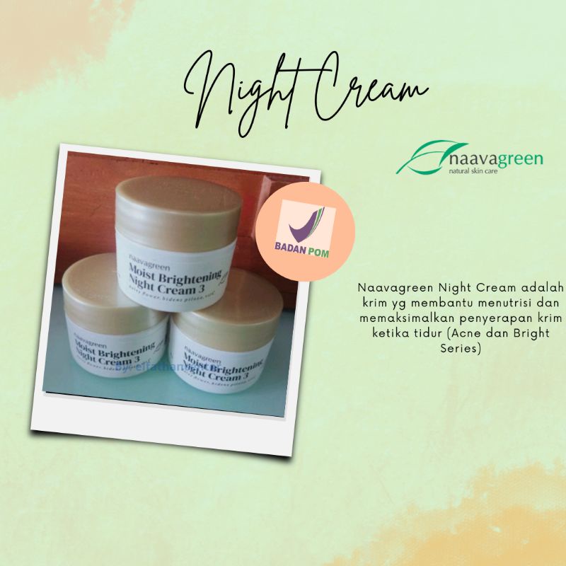 NAAVAGREEN KRIM MALAM WHITENING & ACNE