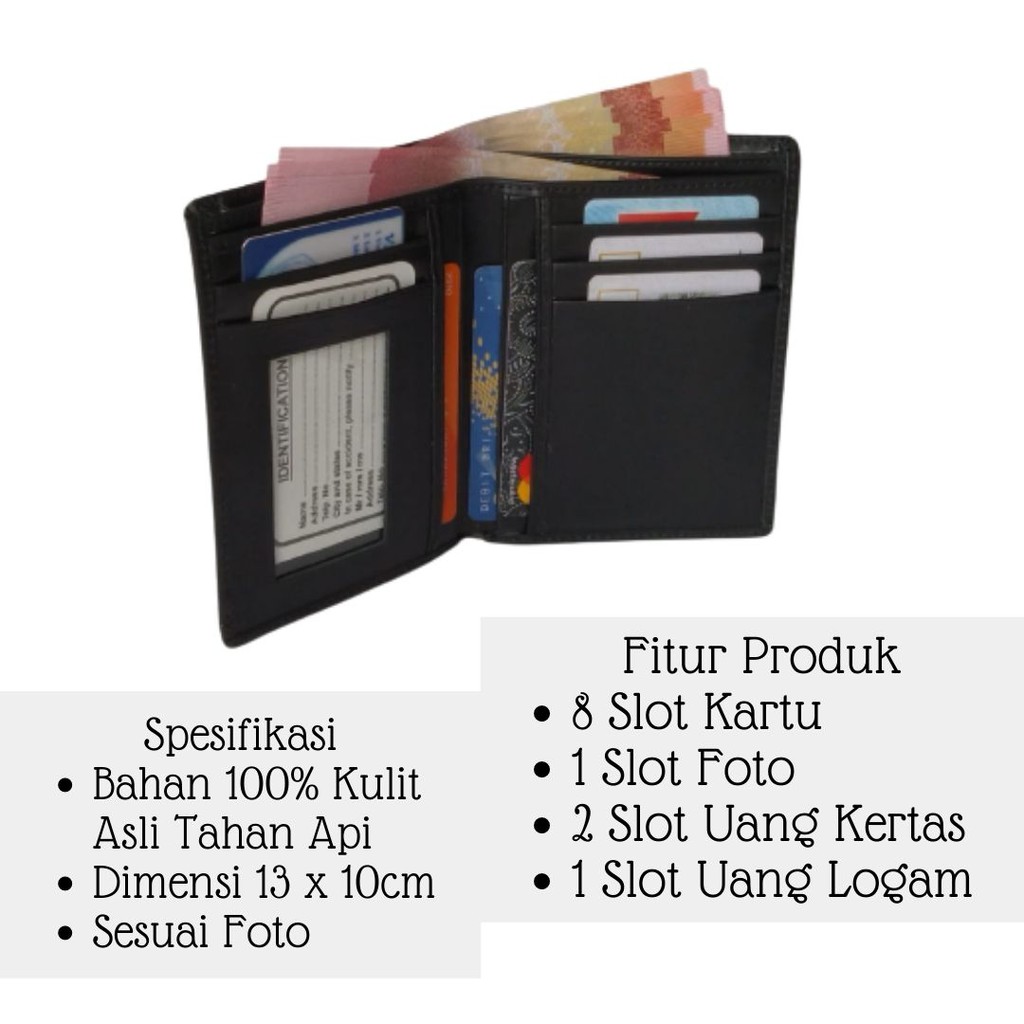 Dompet Pria Kulit Asli | Dompet Kulit Pria Original Dompet Lipat Panjang Dompet Koin - DK02F