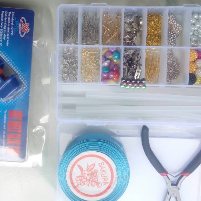 Paket pemula lengkap murah alat tembak tang 3 in 1 pita 2,5cm kotak sekat