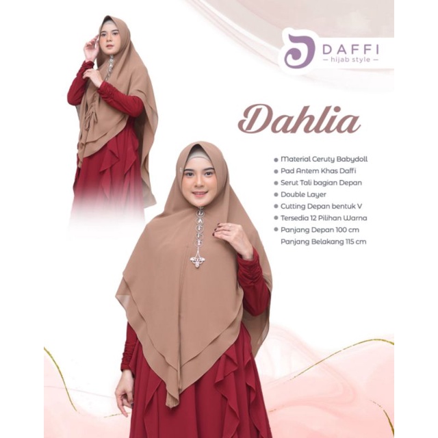 Hijab Daffi Dahlia Series hijab instan jilbab instan kekinian berkualitas ORI Daffi