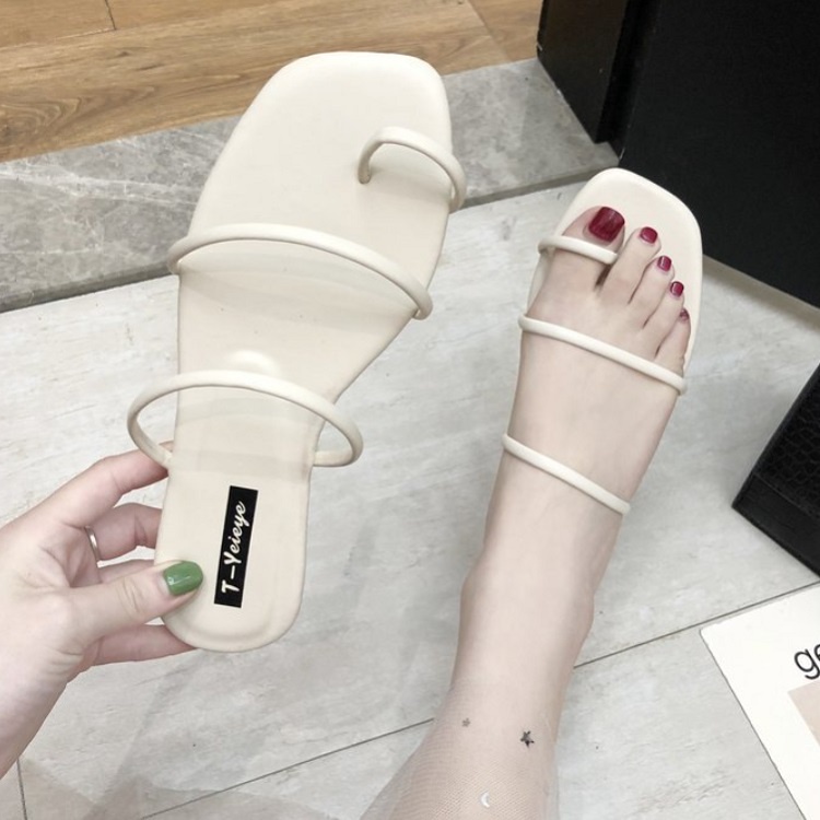 BJS6 - BEIGE/BLACK/GREEN - Sandal Flat Shoes Wanita Cantik Terbaru SANDAL CASUAL JALAN WANITA MODEL TALI JEMPOL FASHION IMPORT TERMURAH TERLARIS TERBARU BAGSTORE JAKARTA JSFA6