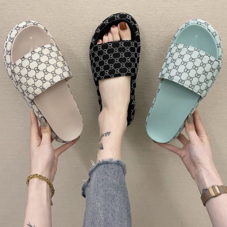SLIP SANDAL GD MESH PRINTING SLIPPERS 001470