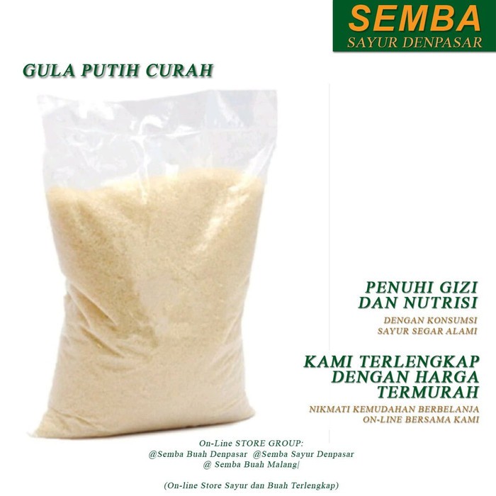 

GULA PUTIH CURAH 1KG sembako DENPASAR BALI bumbu dapur lauk seafood food bahan makanan murah