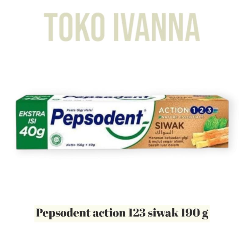 Pepsodent Pasta Gigi Action 123 Nature Essentials Siwak Halal 190gr