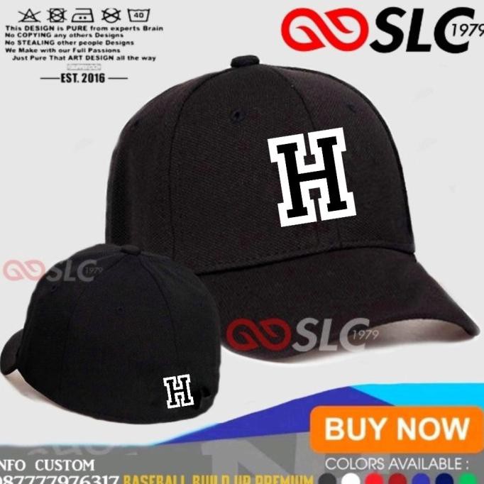 Murah Topi Baseball Build Up Premium Inisial Huruf H Custom Logo J5 - Slc Murah