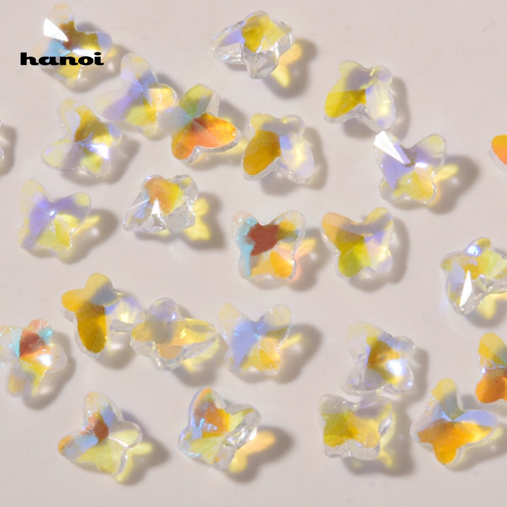 Han_ 10Pcs Charms Kuku 3D Berkilau Untuk Manicure