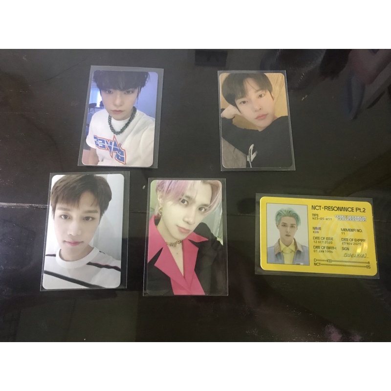 pc doyoung 1st player, pc hendery doyoung arival, pc taeil superhuman, id card kun (baca deskripsi)