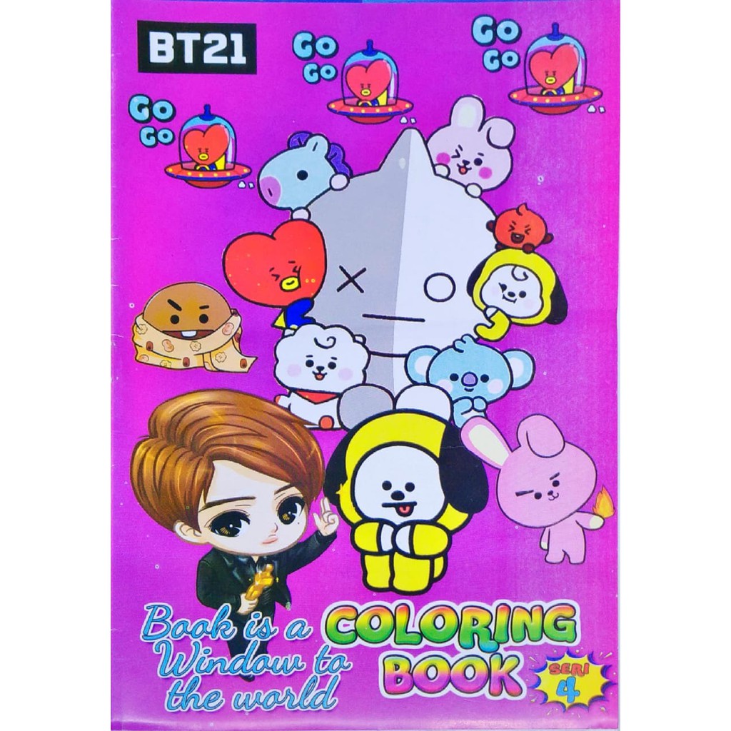 Buku Mewarnai Bt21 Bts Karakter Lucu Murah Shopee Indonesia