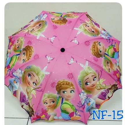 PAYUNG LIPAT NF-15 PINK MOTIF KARAKTER KARTUN motif karakter kartun