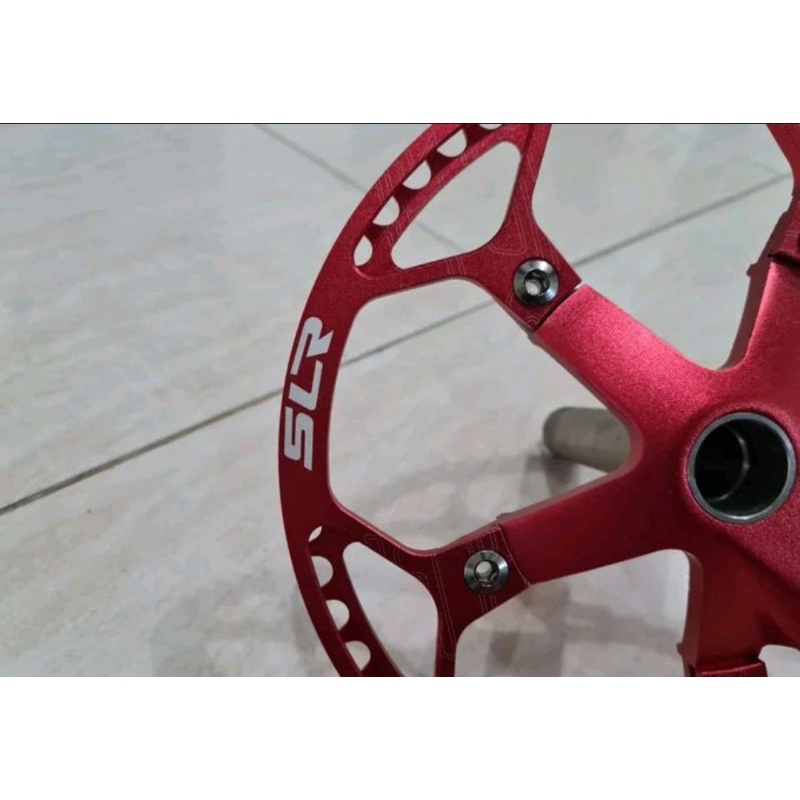 CrankSet Crank HT2 Hollowtech II Merk Litepro Merah red include BB Arm 170 mm Folding bike Seli