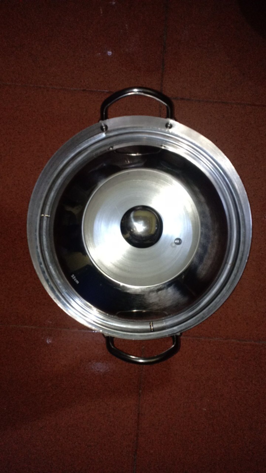 Pamosroom Wajan Stainless 1 Set + Tutup 32cm Kuali Panci Tebal Anti Lengket Tahan Lama Best Seller